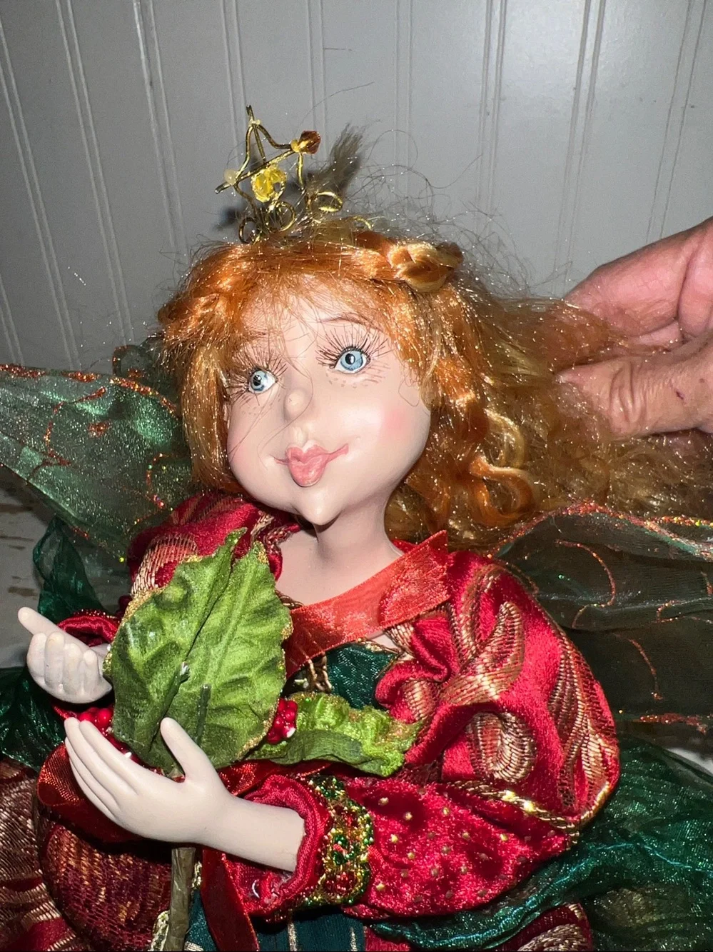 BrylaneHome Posable Christmas Pixie Fairy elf figurine 16” Shelf Sitter posable